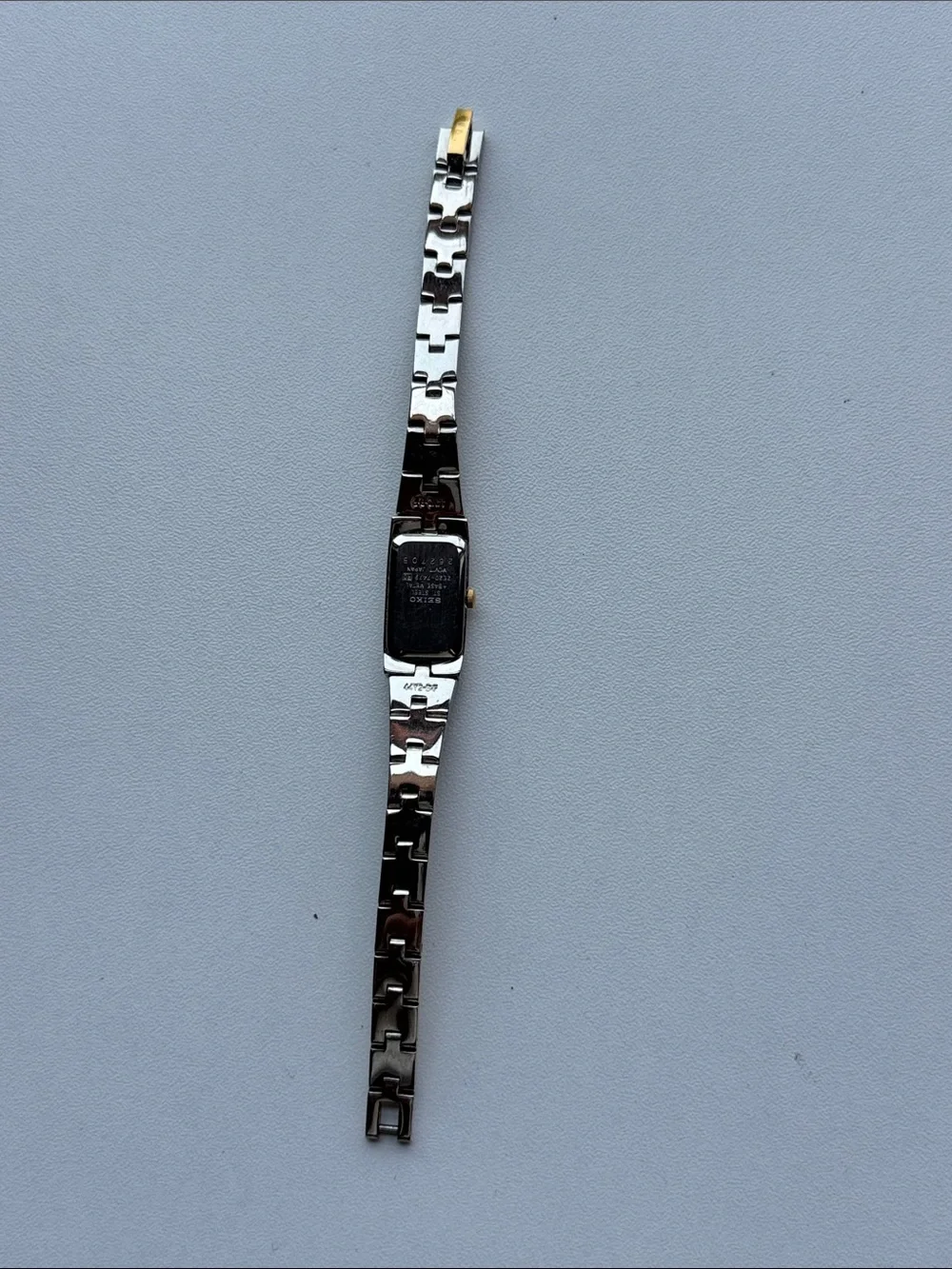 Seiko Two-Tone Gold and Black Rectangular Dress Watch Needs Battery